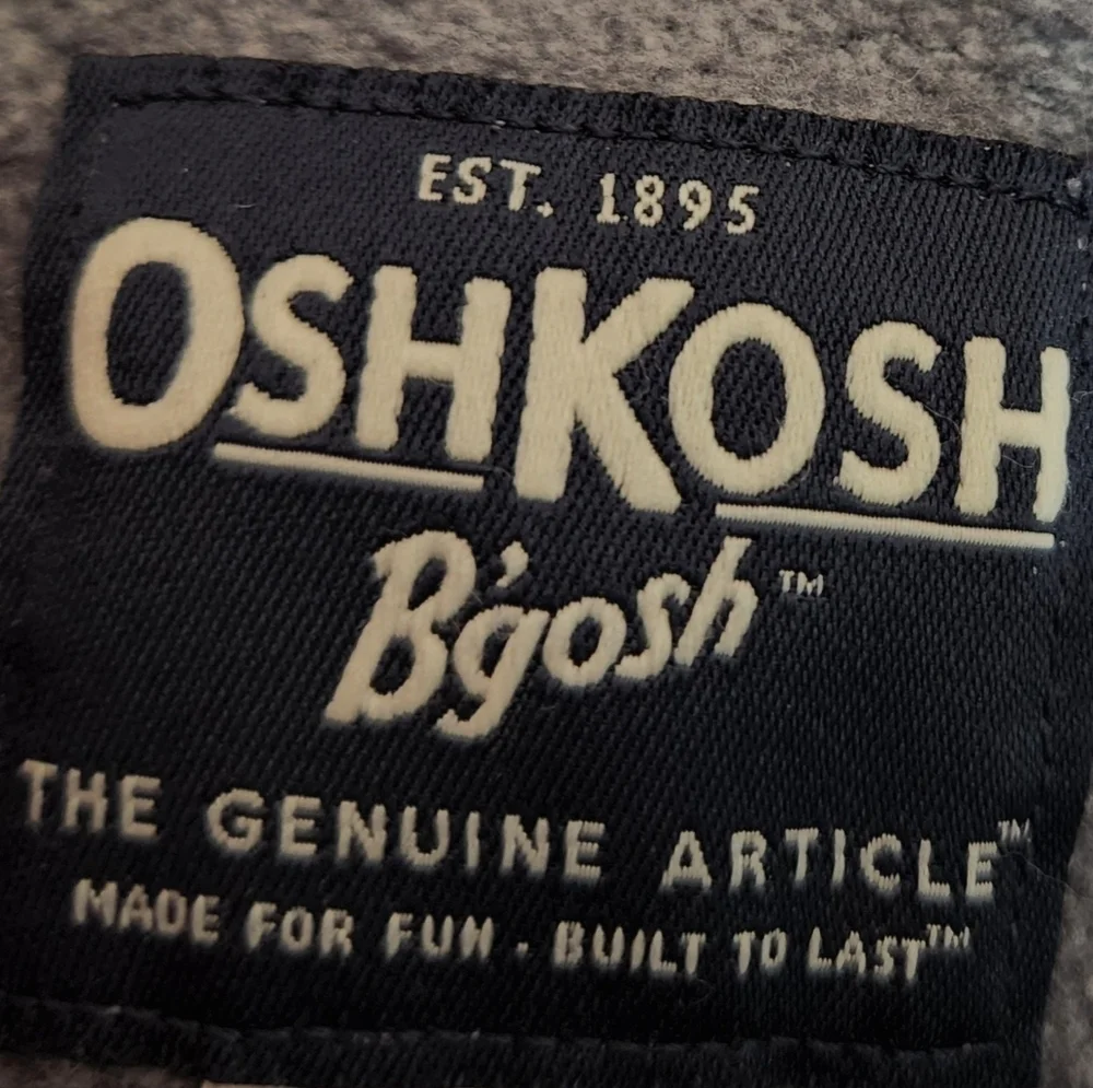 Oshgosh full zip gray sweat jacket with blue accent hoodie Size 4T